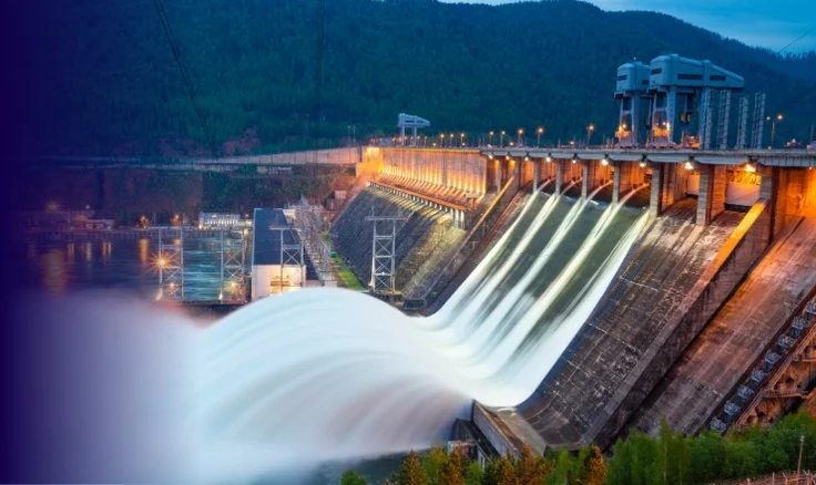 water downfall from hydro activity