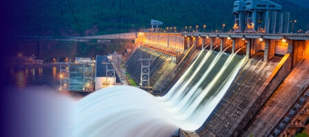 water downfall from hydro activity