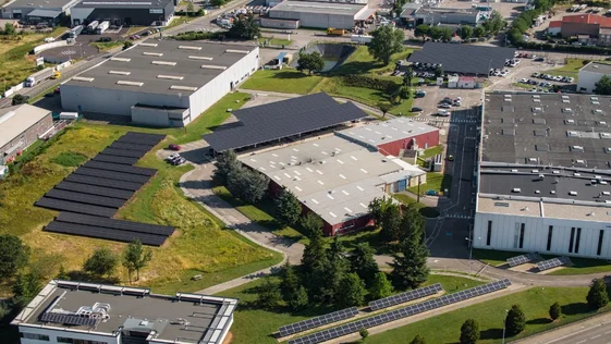 Aerial view of Mersen Saint Bonnet de Mure site in France.